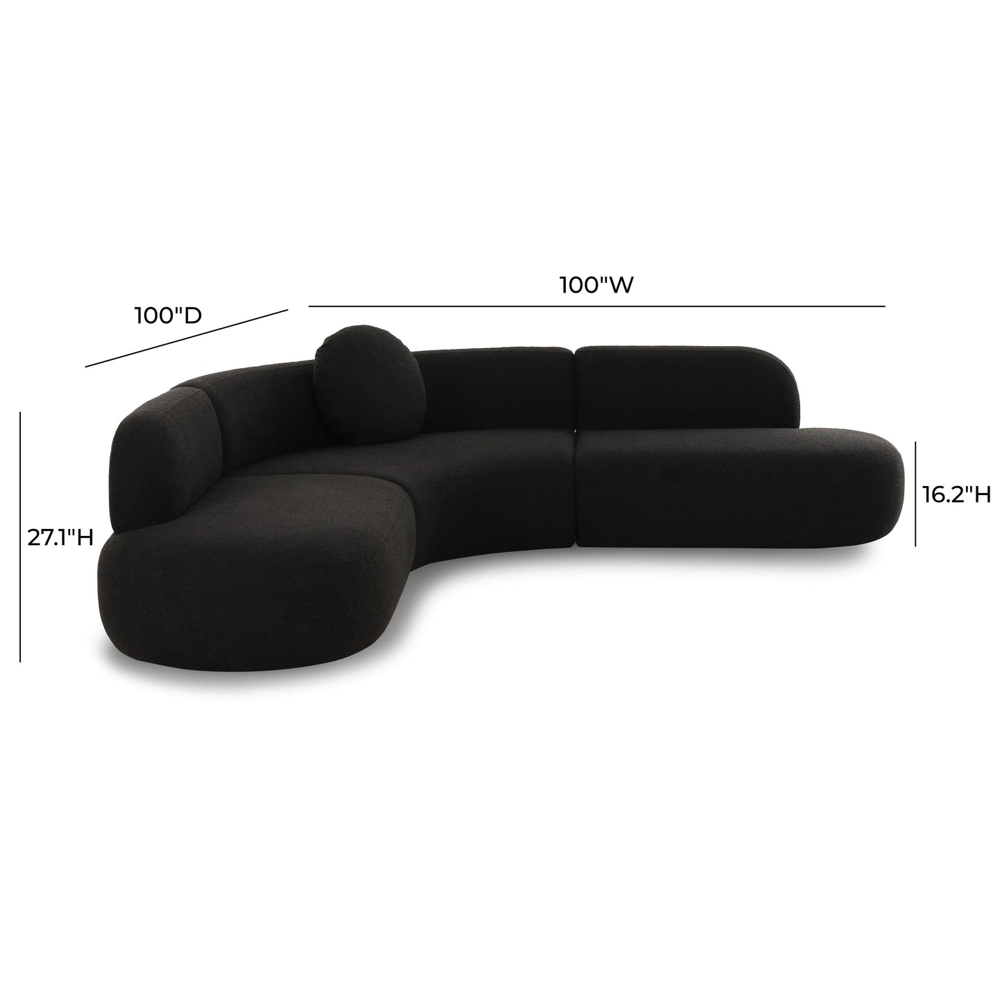 Broohah 3-Piece Performance Fabric L-Shaped Sectional