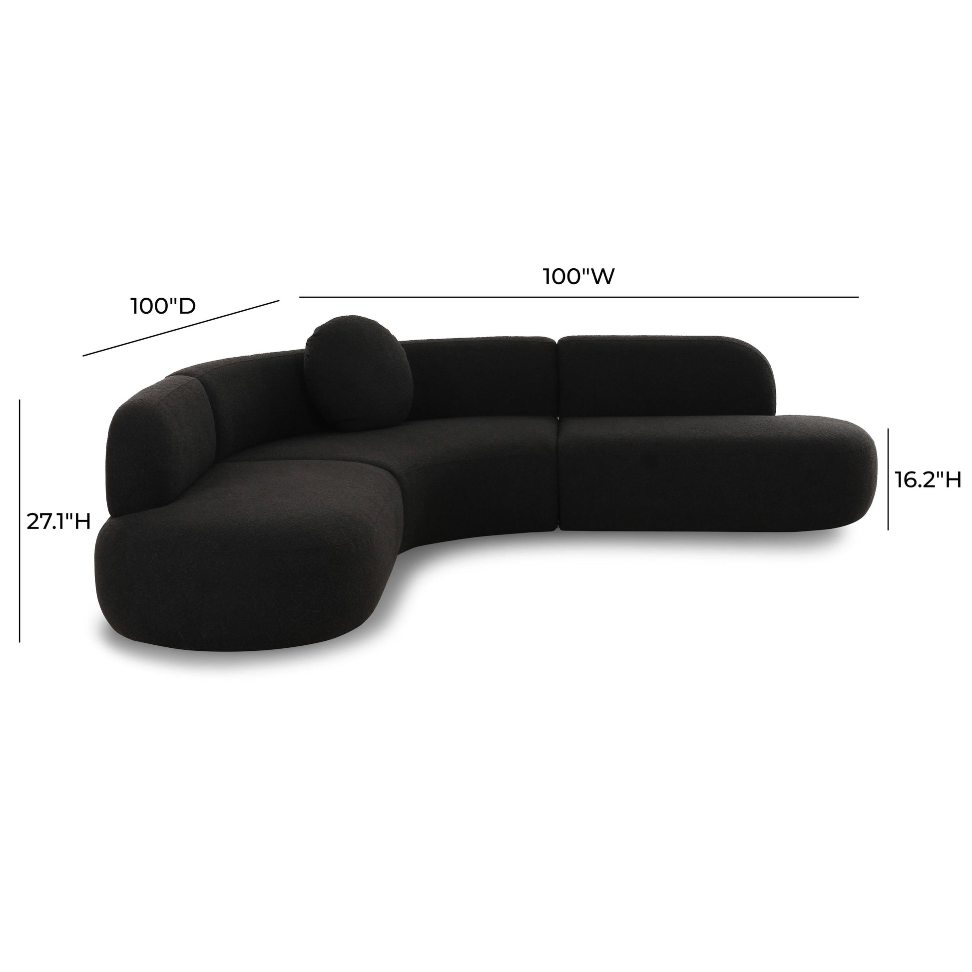 Broohah 3-Piece Performance Fabric L-Shaped Sectional