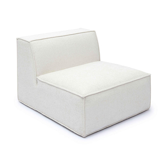 Mindy Performance Chenille Basketweave Modular Armless Chair - Cream