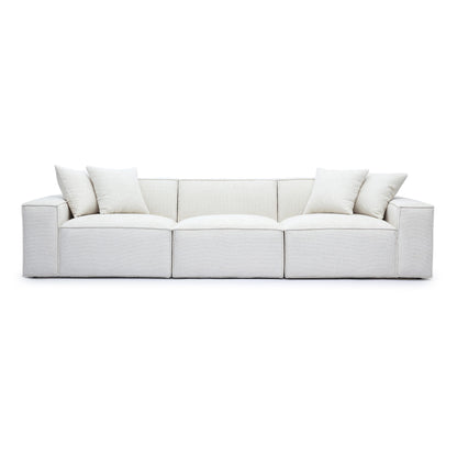 Mindy 115" Performance Chenille Basketweave Modular Sofa
