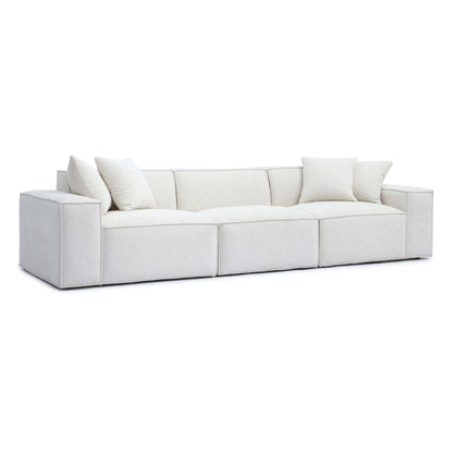 Mindy 115" Performance Chenille Basketweave Modular Sofa