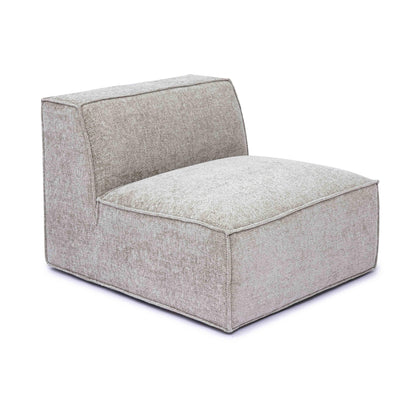 Mindy Performance Chenille Basketweave Modular Armless Chair - Taupe