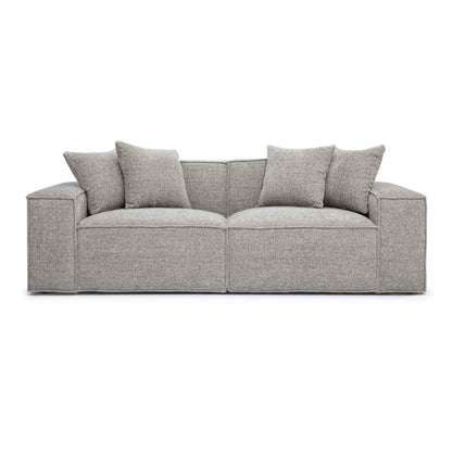 Mindy 84" Performance Chenille Basketweave Modular Loveseat - Taupe
