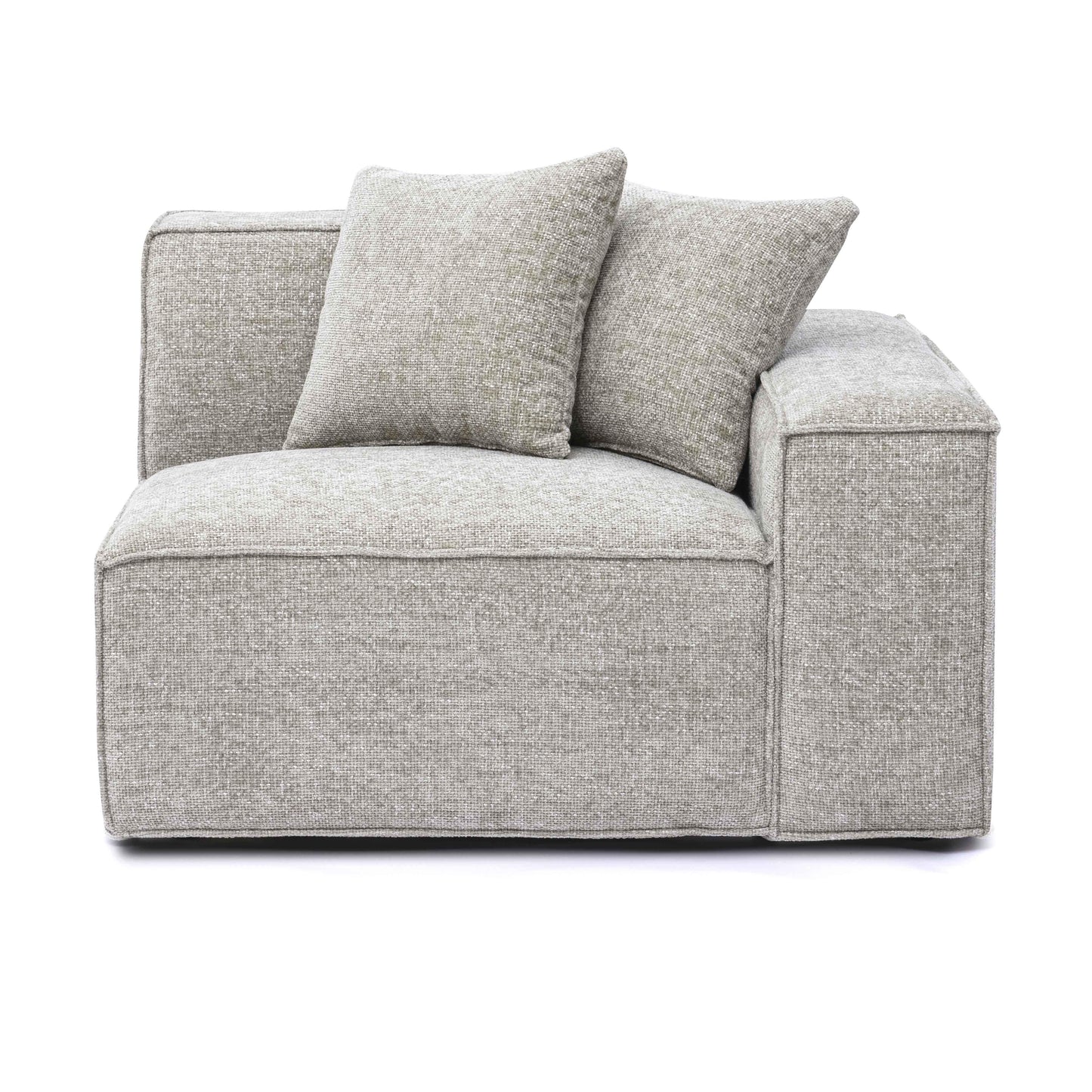 Mindy Performance Chenille Basketweave Modular Corner Chair - Taupe / RAF