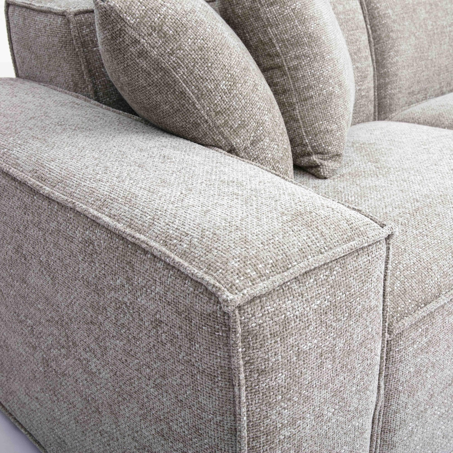 Mindy 4-Piece Performance Chenille Basketweave Modular Sectional