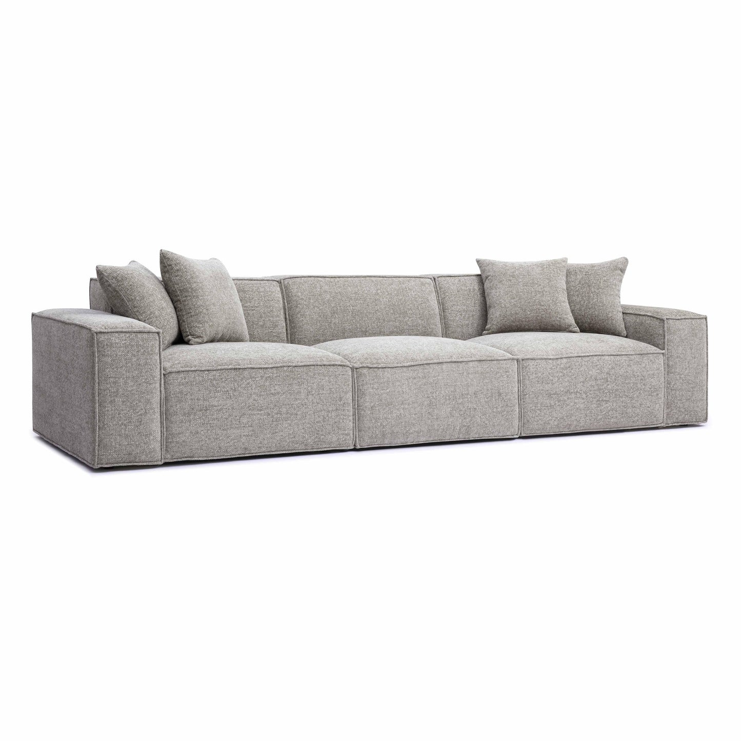 Mindy 115" Performance Chenille Basketweave Modular Sofa