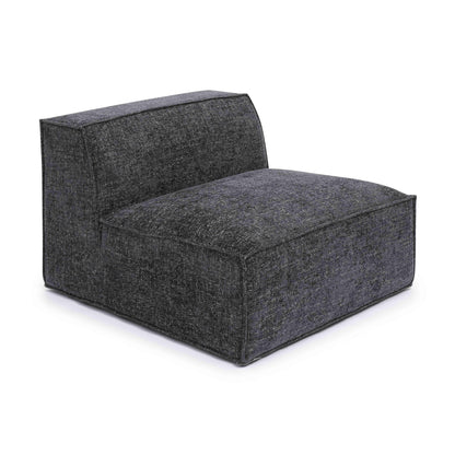Mindy Performance Chenille Basketweave Modular Armless Chair - Charcoal