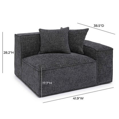 Mindy Performance Chenille Basketweave Modular Corner Chair
