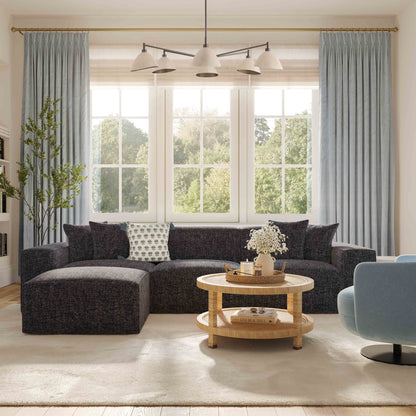 Mindy 4-Piece Performance Chenille Basketweave Modular Sectional