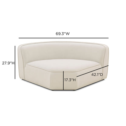 Travie Sand Upcycled Performance Linen Wedge Corner Chair