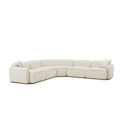 Travie 5-Piece Sand Upcycled Performance Linen Modular Large L-Sectional - Default Variant