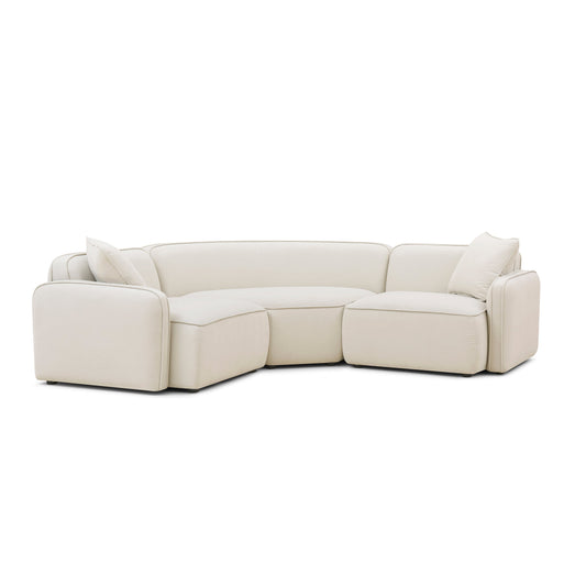 Travie 3-Piece Sand Upcycled Performance Linen Modular L-Sectional - Default Variant