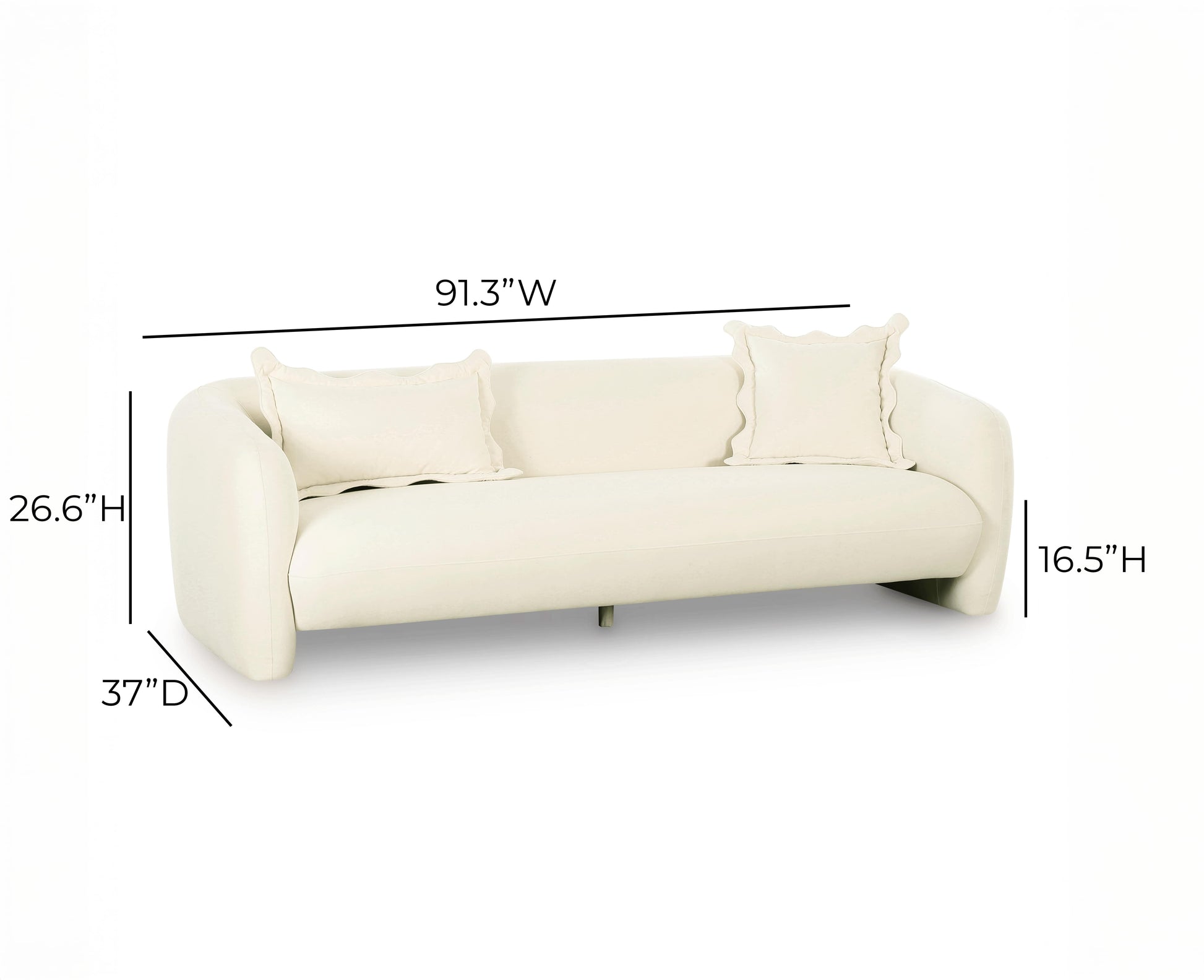 Lou 91" Performance Velvet Sofa