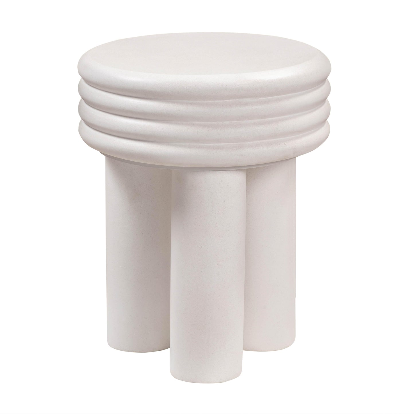 Delta Concrete Indoor/Outdoor Round Side Table - Ivory