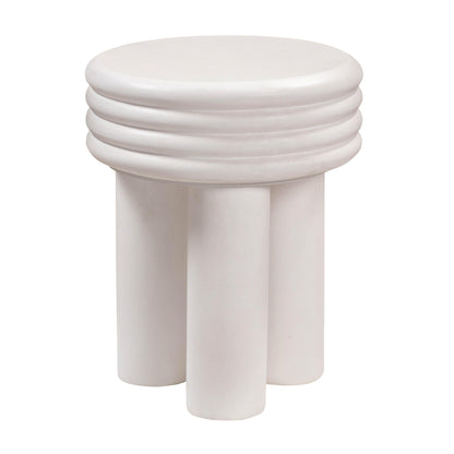 Delta Concrete Indoor/Outdoor Round Side Table - Ivory