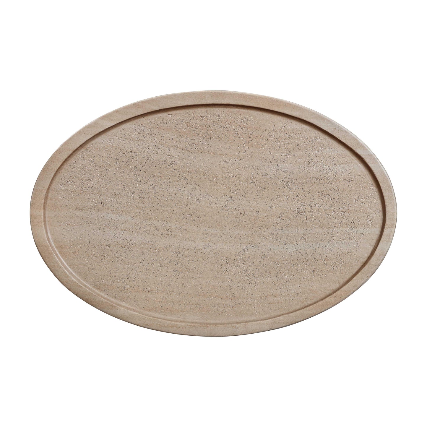 Eclipse Textured Faux Travertine Indoor/Outdoor Side Table