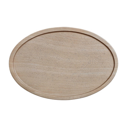Eclipse Textured Faux Travertine Indoor/Outdoor Side Table