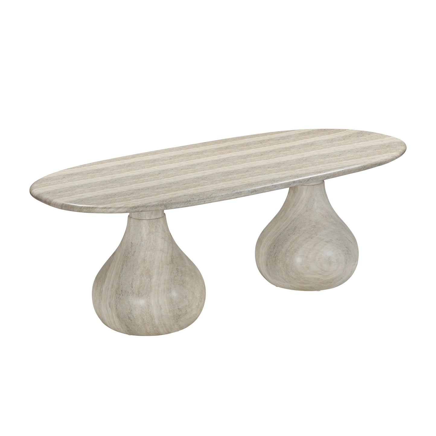 Smooch 87" Concrete Indoor/Outdoor Dining Table - Travertine