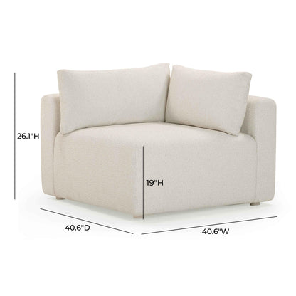 Hangover Cream Performance Fabric Outdoor Modular Corner Chair
