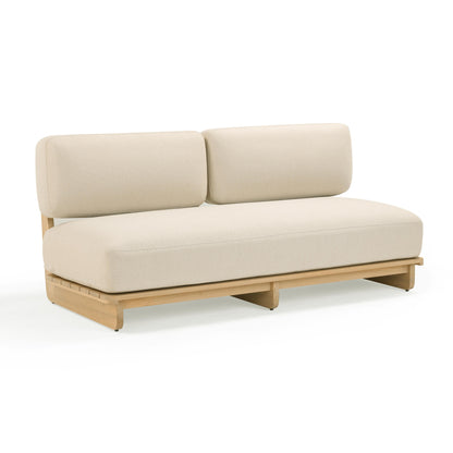 Reavan 67" Cream Performance Fabric Outdoor Lounge Sofa - Default Variant