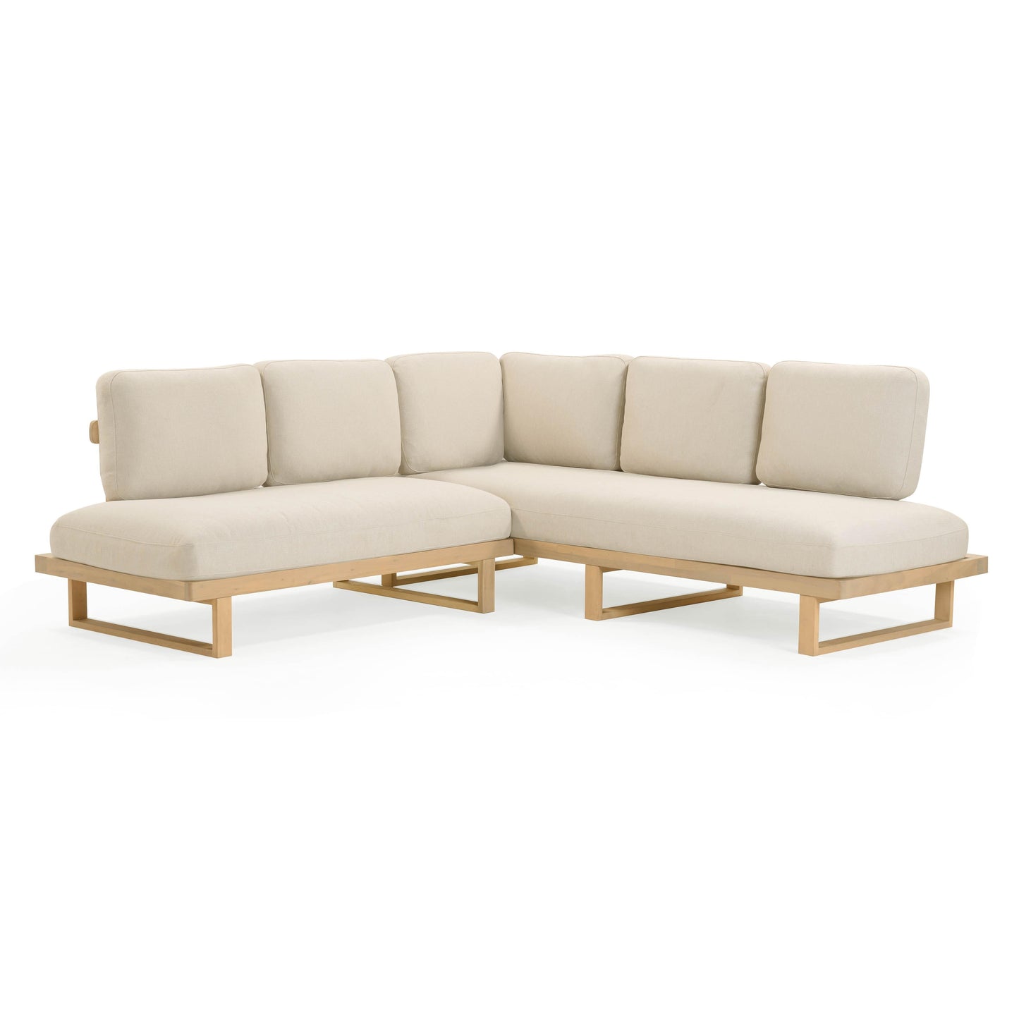 Evan 2-Piece Cream Performance Fabric Outdoor L-Shaped Sectional - Default Variant