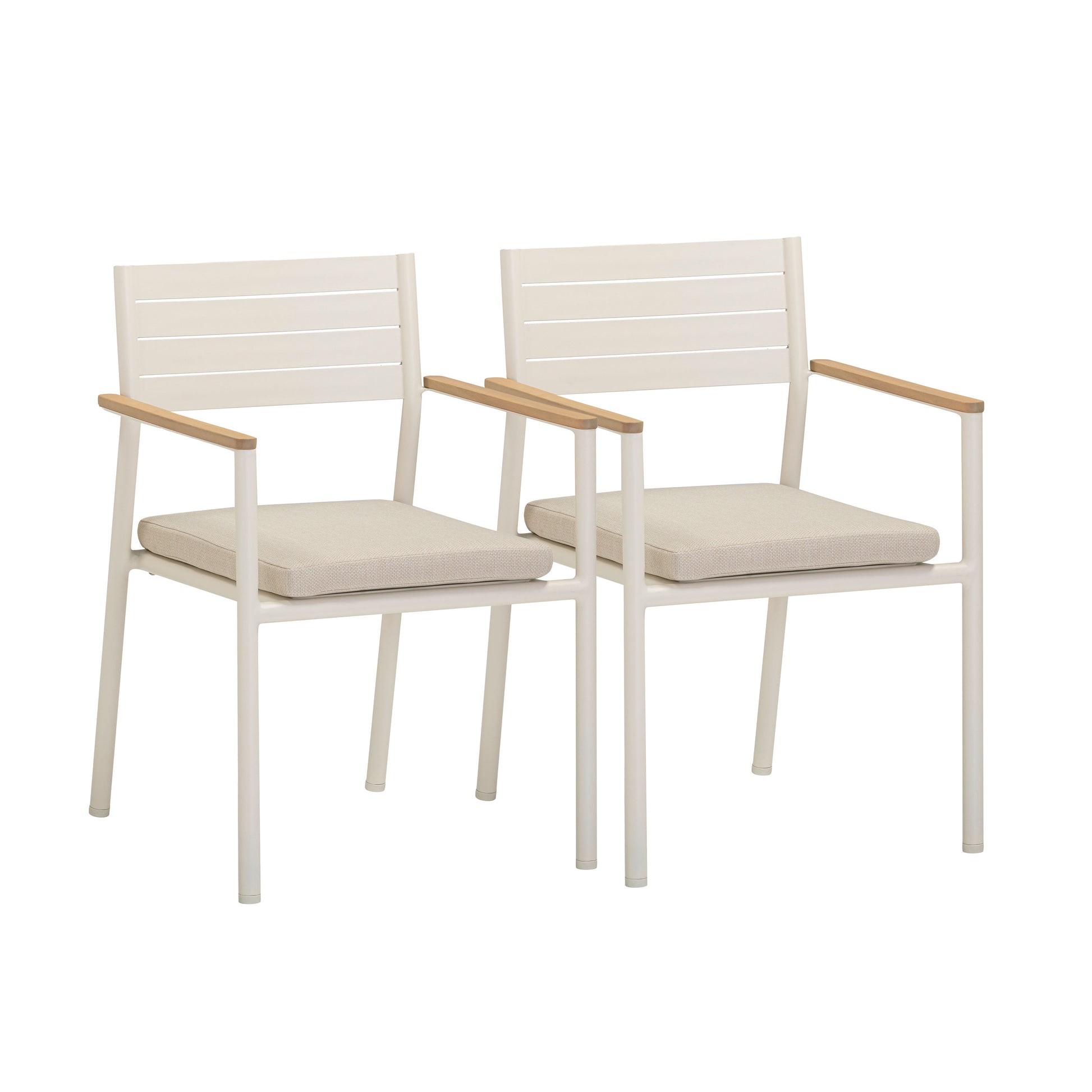 Sardinia Cream Performance Fabric Outdoor Dining Chair - Set of 2 - Default Variant