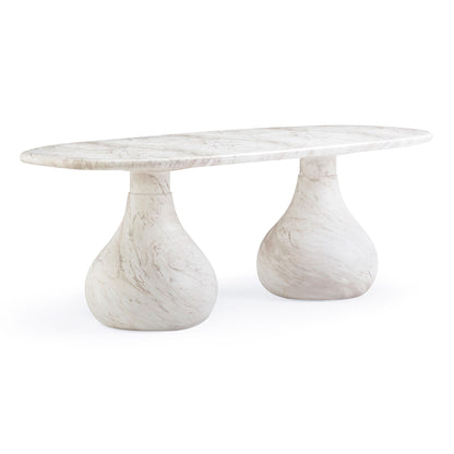 Smooch 87" Concrete Indoor/Outdoor Dining Table - White