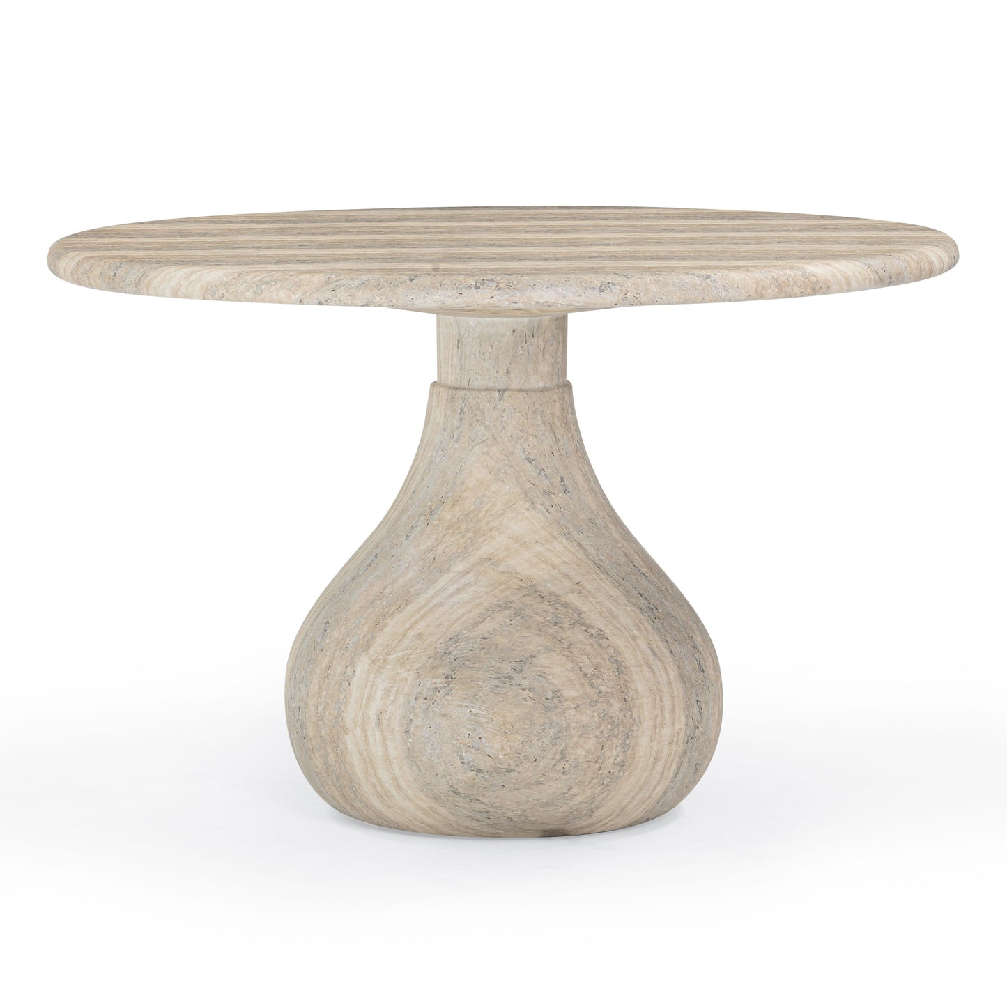 Smooch 47" Concrete Indoor/Outdoor Round Dining Table - Travertine