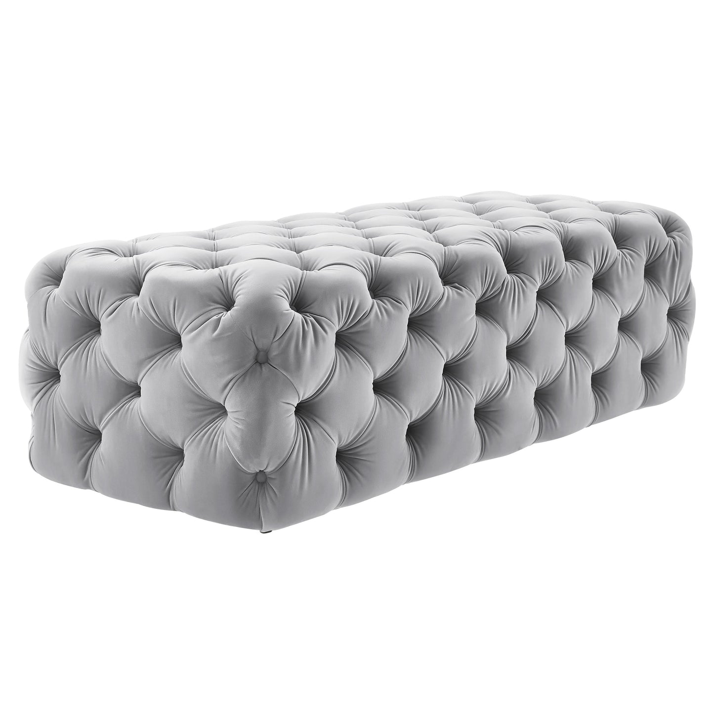 Kaylee 49" Performance Velvet Tufted Jumbo Ottoman