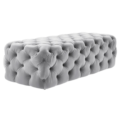 Kaylee 49" Performance Velvet Tufted Jumbo Ottoman