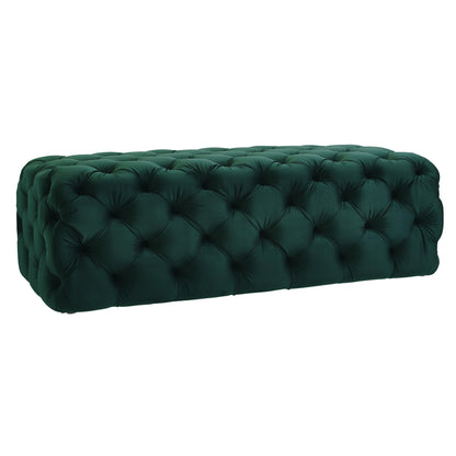 Kaylee 49" Performance Velvet Tufted Jumbo Ottoman - Green