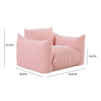 Saint Tropez Striped Stuffed Indoor/Outdoor Armchair