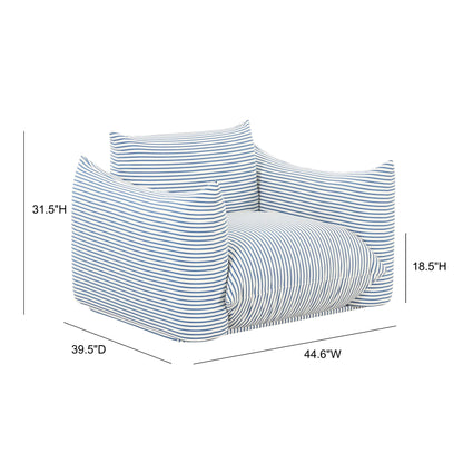 Saint Tropez Striped Stuffed Indoor/Outdoor Armchair