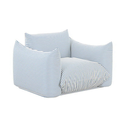 Saint Tropez Striped Stuffed Indoor/Outdoor Armchair - Blue