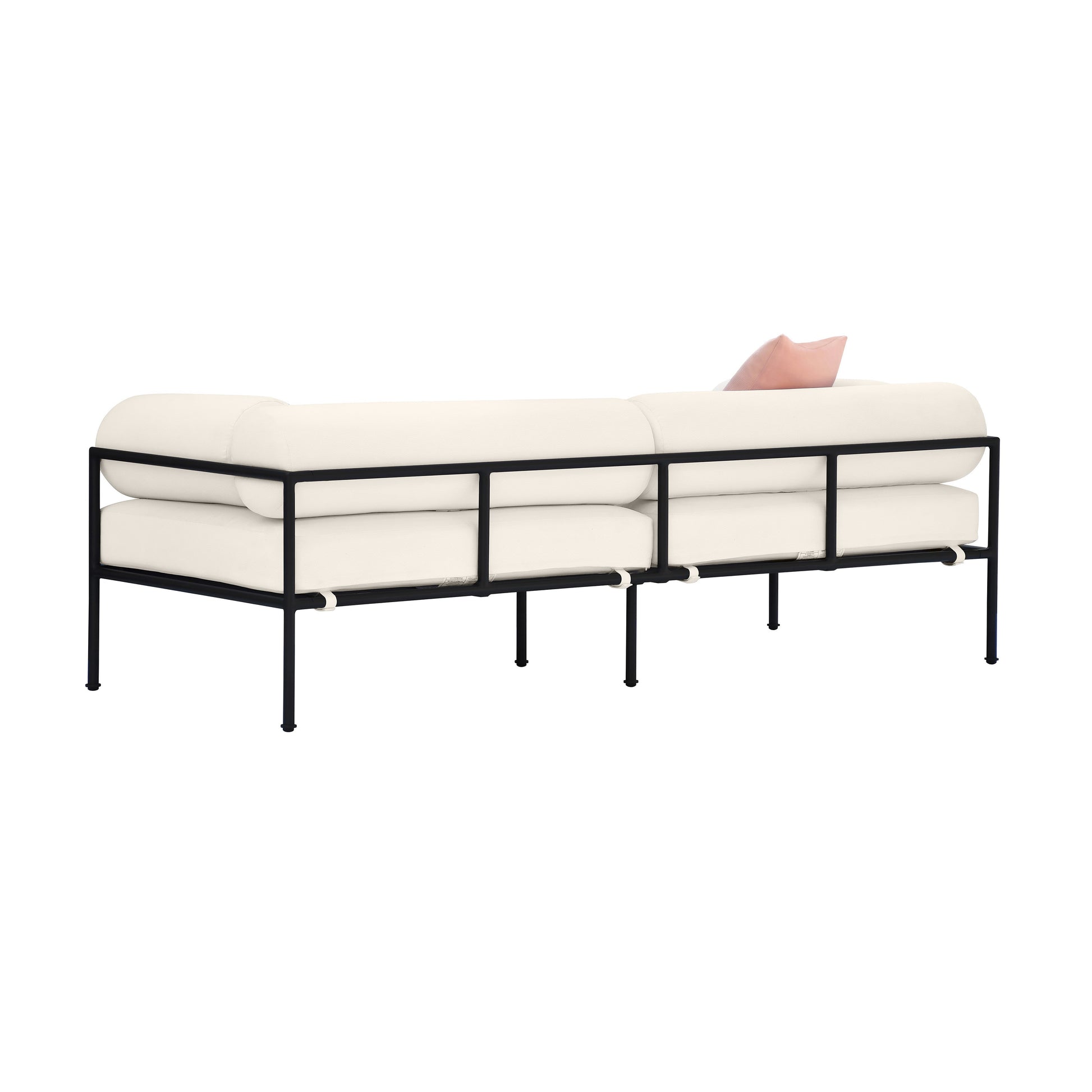 Vera 84" Cream Performance Fabric Outdoor Sofa