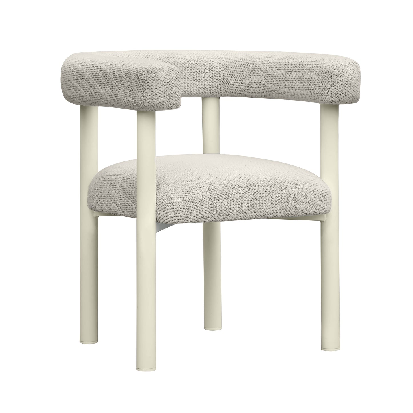 Jackie Cream Textured Contract-Grade Fabric Outdoor Dining Chair - Default Variant
