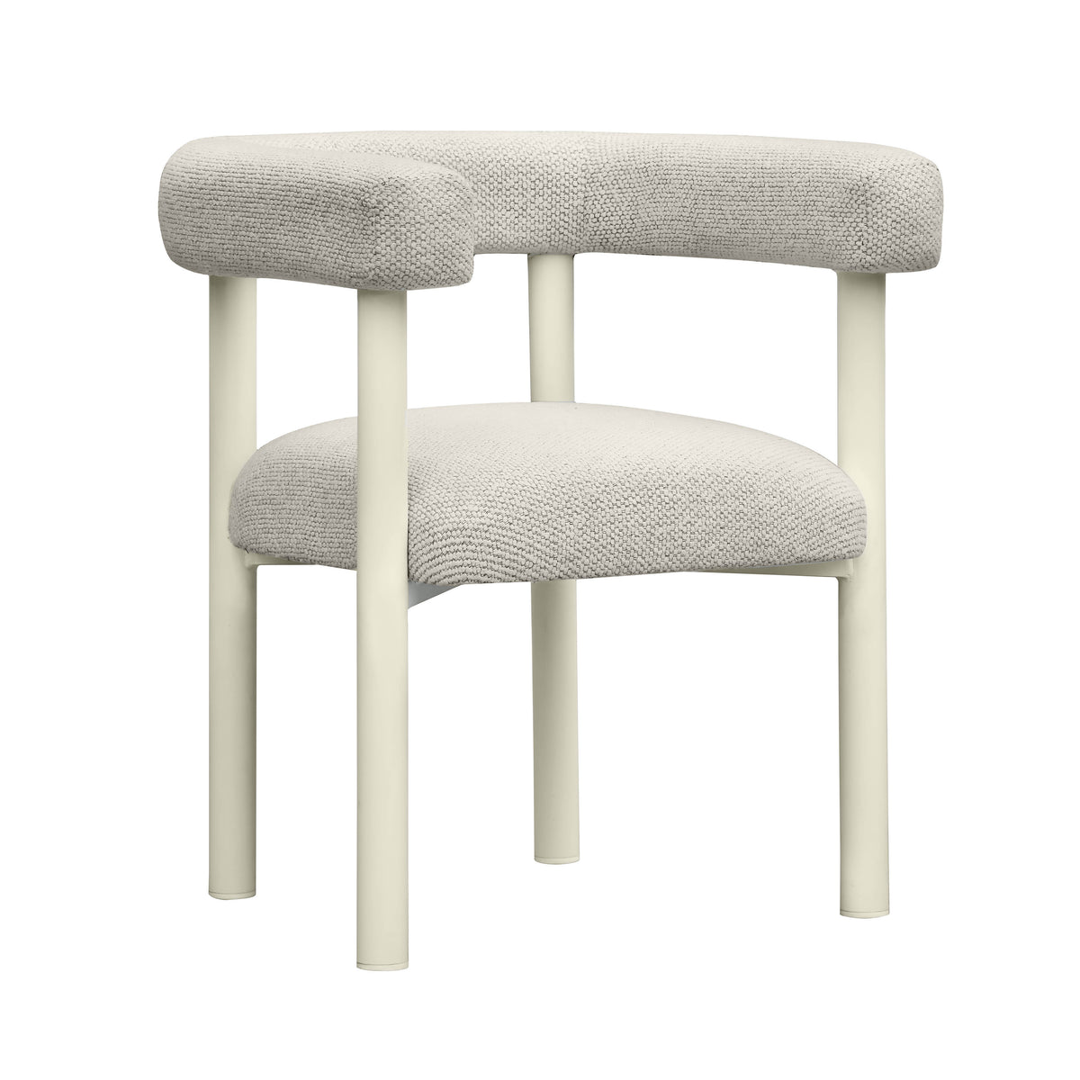Jackie Cream Textured Contract-Grade Fabric Outdoor Dining Chair - Default Variant