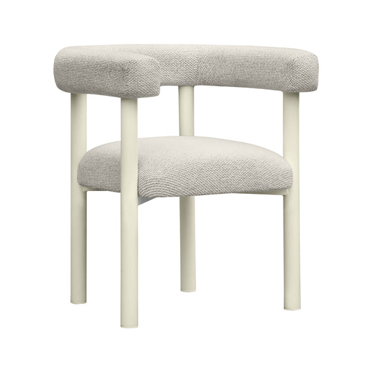 Jackie Cream Textured Contract-Grade Fabric Outdoor Dining Chair - Default Variant