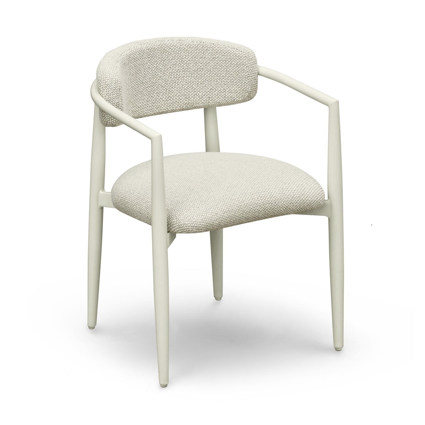 Annika Textured Contract-Grade Fabric Outdoor Dining Arm Chair - Cream