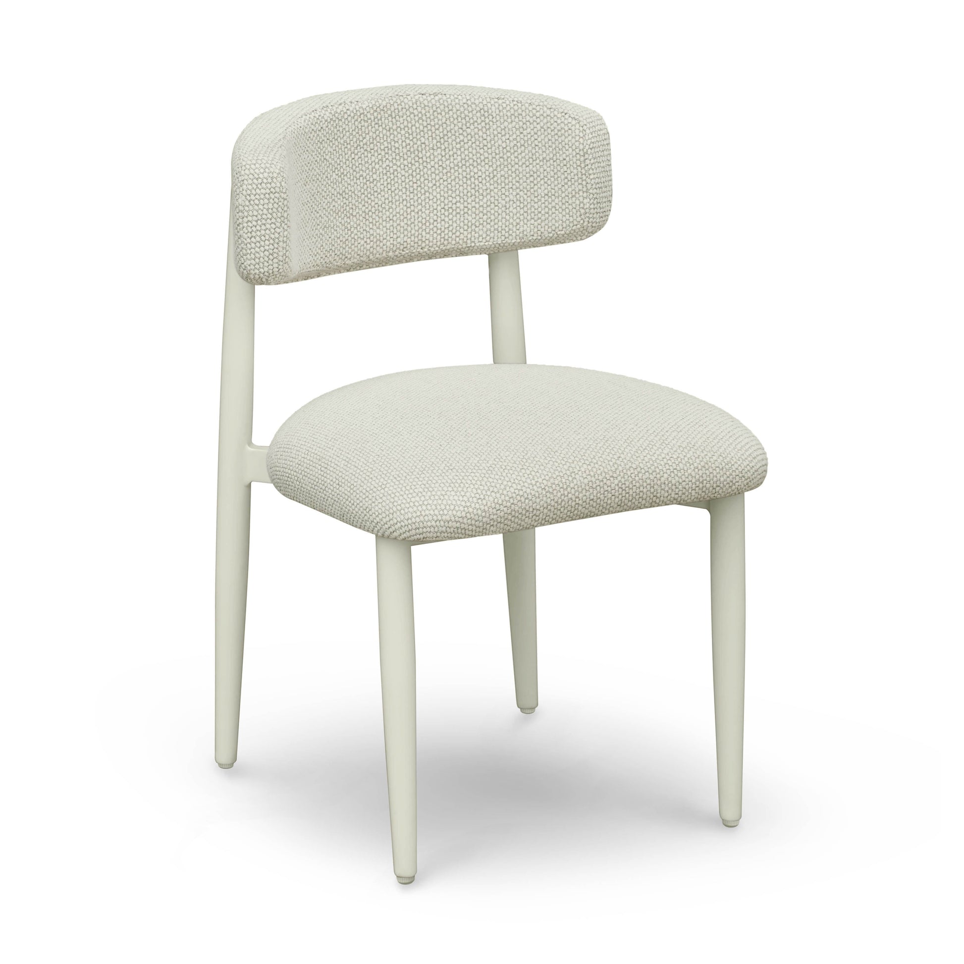 Annika Textured Contract-Grade Fabric Outdoor Dining Side Chair - Cream