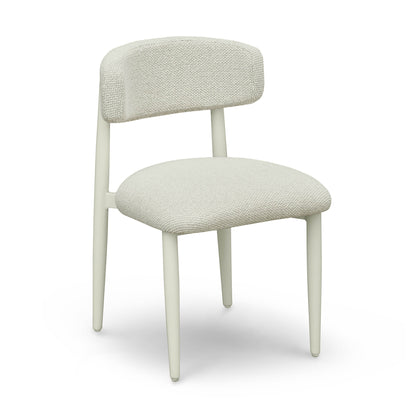 Annika Textured Contract-Grade Fabric Outdoor Dining Side Chair
