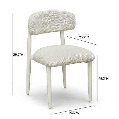 Annika Textured Contract-Grade Fabric Outdoor Dining Side Chair