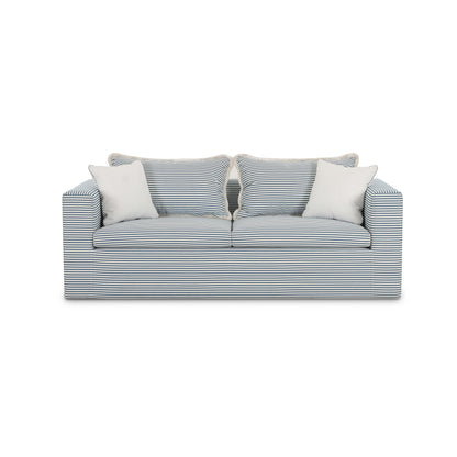 Salty 84.5" Striped Contract-Grade Indoor/Outdoor Sofa - Blue