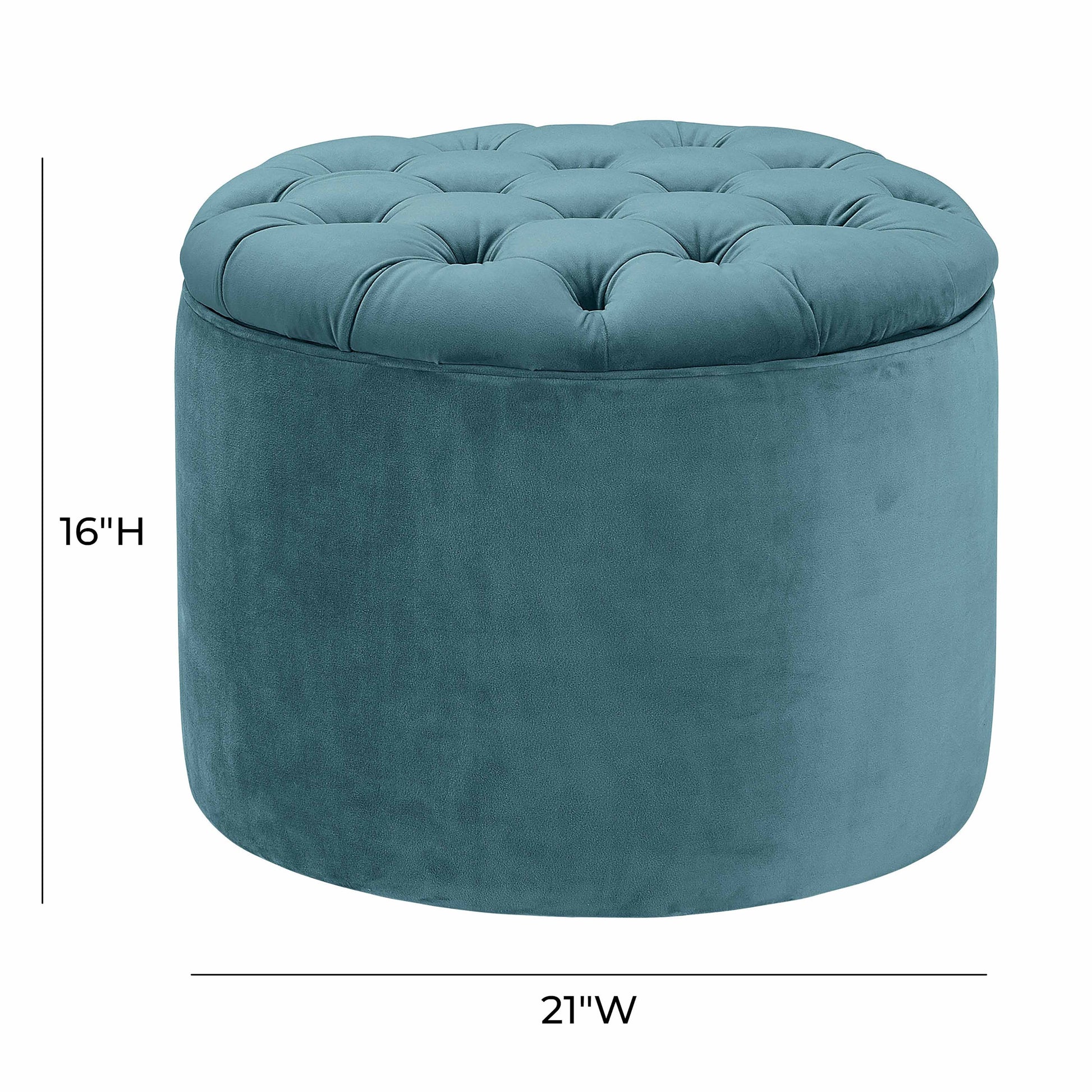 Queen Performance Velvet Round Storage Ottoman