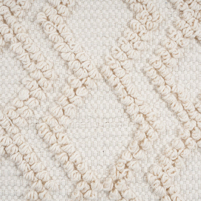 Inca Cream Cotton Pouf