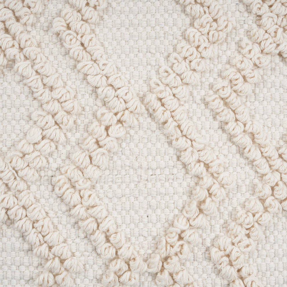 Inca Cream Cotton Pouf