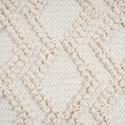 Inca Cream Cotton Pouf