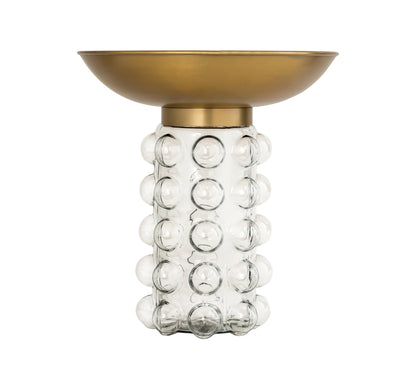Bubble Glass and Brass Side Table