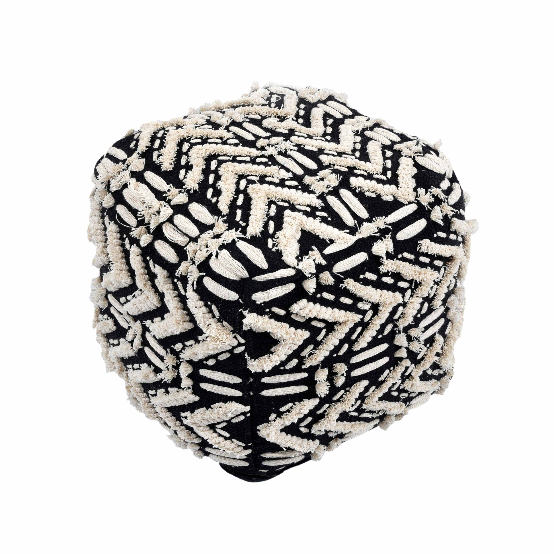 Mariel Black Cotton Pouf - Default Variant