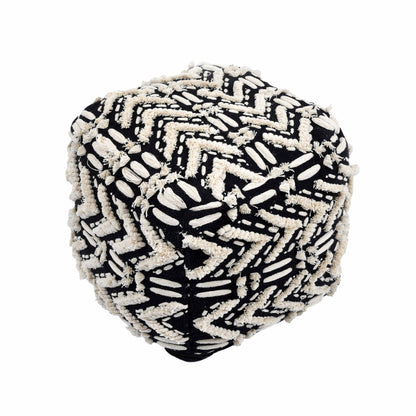 Mariel Black Cotton Pouf - Default Variant